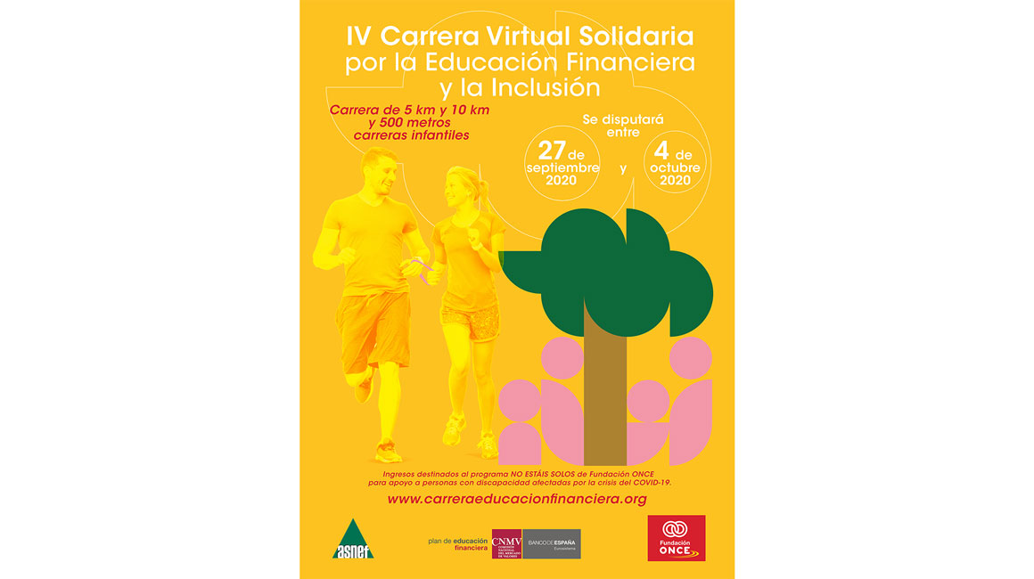 ASNEF y Fundación ONCE organizan la IV Carrera virtual solidaria por la educación financiera y la inclusión